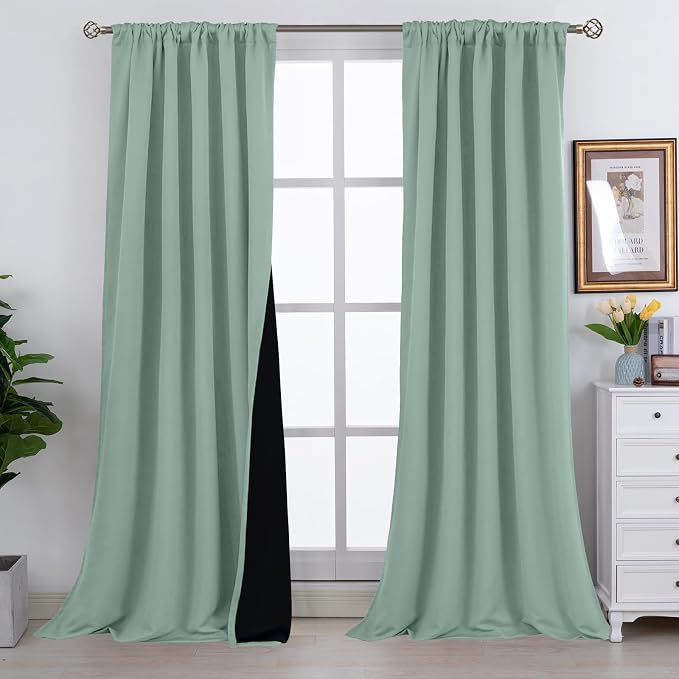 BGment Blackout Curtains with Thermal Insulation Liner Curtains 108 Inches Long - Image 2