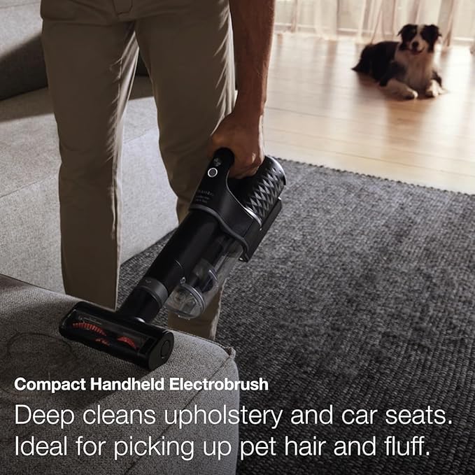 Miele Duoflex Total Care Vacuum Cleaner, Cordless and Bagless Multi-Use, Multi-Floor Flexible Stick Vacuum with 4 Attachable Brushes and Accessories, in Obsidian Black / Rose Gold