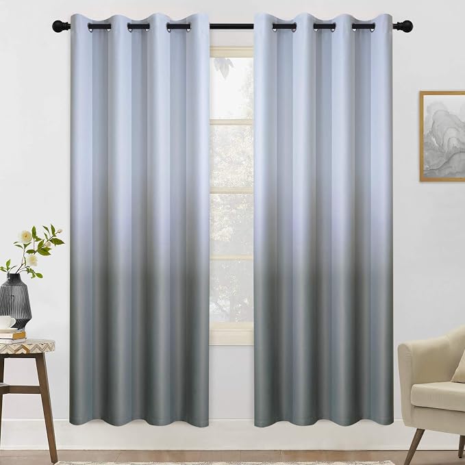 COSVIYA Grommet Ombre Room Darkening Curtains 72 inch Length 2 Panels, Gradient by COSVIYA