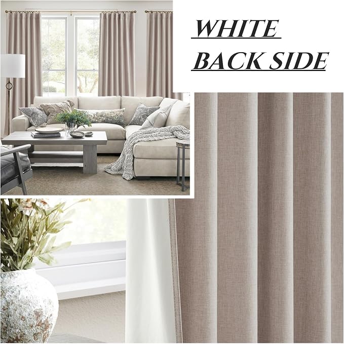 QJmydeco Small Blackout Kitchen Curtains 45 Inch Length, Rustic Farmhouse Pleat - Image 6
