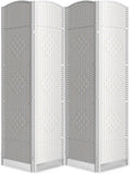 4 Panel Folding Room Divider, Woven Privacy Screen, handcrafted diamond pattern by cocosica