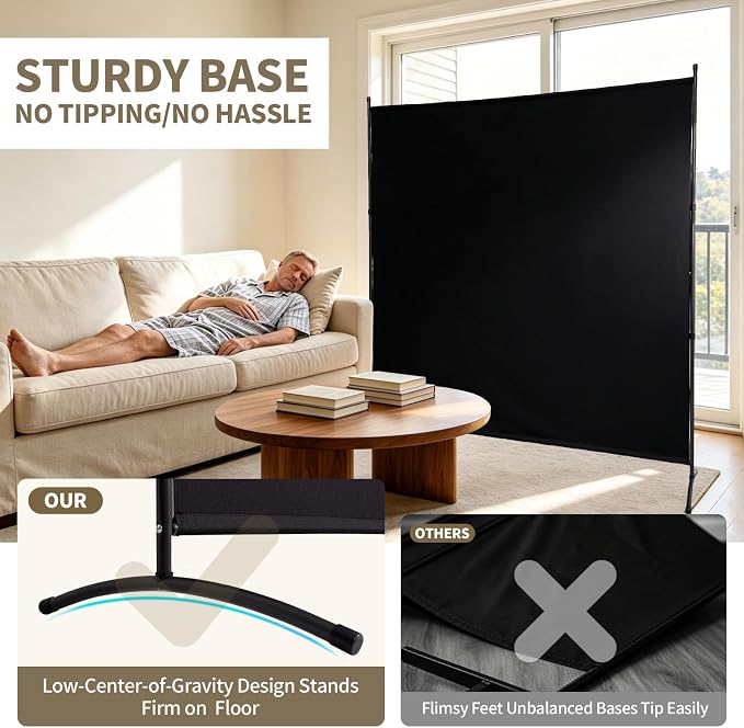 Extra-Wide Single Room Divider, Portable Privacy Screen - Image 5
