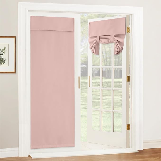 RYB HOME Blackout Door Curtains 80 inch Length, French Door Shades | Thermal by RYBHOME