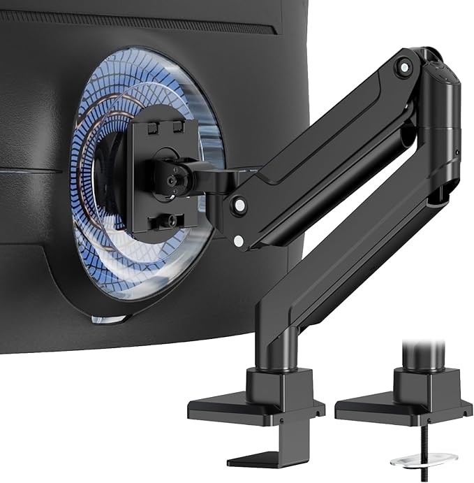 PUTORSEN 17-49 Inch Ultrawide Monitor Arm, up to 20KG, Heavy Duty Monitor Arm, Premium Aluminium Monitor Mount for Flat/Curved Monitor with VESA 75 * 75/100 * 100 mm, Gas Spring Monitor Desk Mount