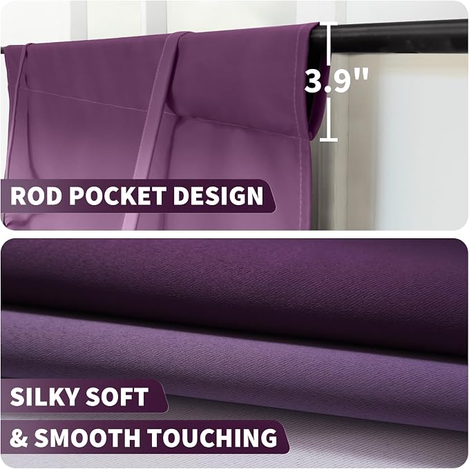 COSVIYA 100% Blackout Thermal Insulated Curtains 42x63 Inch - Image 5