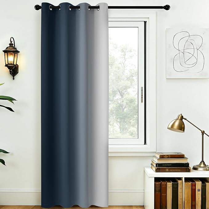 COSVIYA Curtains & Drapes Ombre Navy Blue Gradient Drape 84 inch Long 1 Panel by COSVIYA