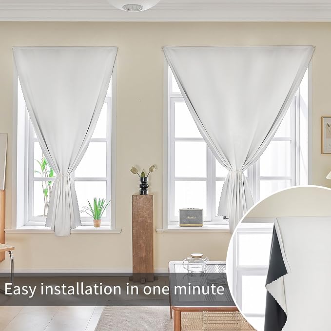 AJAZZ 100% Window Blinds Blackout Portable Blackout Curtains Adhesive Curtains - Image 7