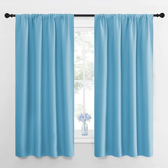 NICETOWN RV Blackout Curtains for Camper Windows, Teal Blue, Short Blackout by NICETOWN