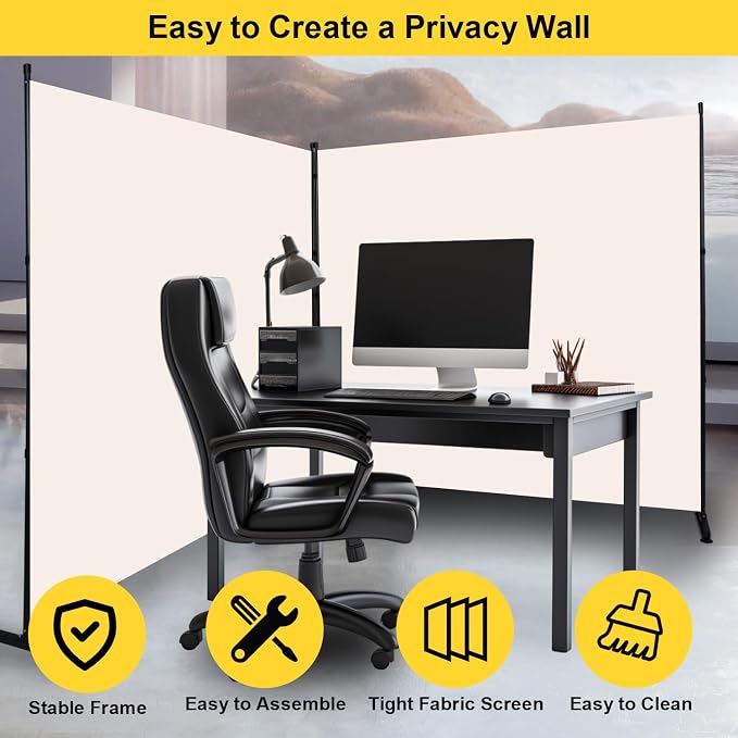 Room Divider Single Panel Folding Privacy Screen, Wall Divider - Image 2