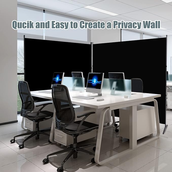 Single Panel Room Divider, No See Through Fabric, Heavy Duty Swivel Feet Base - Image 4