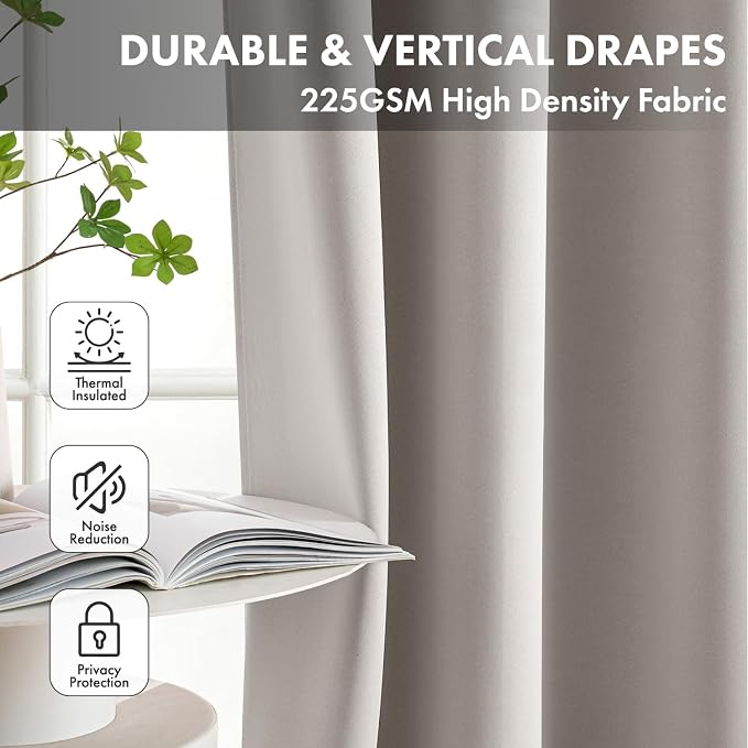 Short Cobblestone Blackout Kitchen Curtain W40 x L45 Inch 2 Panels | Thermal - Image 4