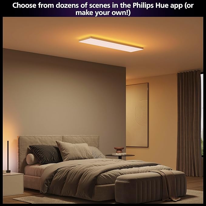 Philips Hue Datura Smart Ceiling Panel (Rectangular 11.81in x 47.24in) White & Color Light, Bluetooth Compatible,Voice Control with Alexa, Apple Home & Google Assistant