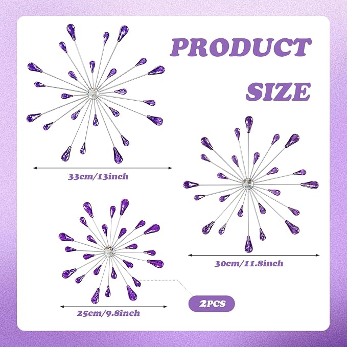 ZEXUIRU 4 Set Silver Starburst Wall Art - Image 3