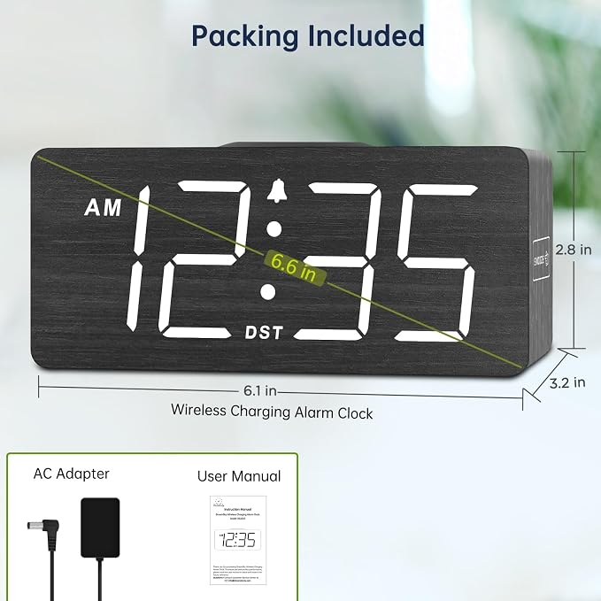 DreamSky Wooden Digital Alarm Clock - Image 8