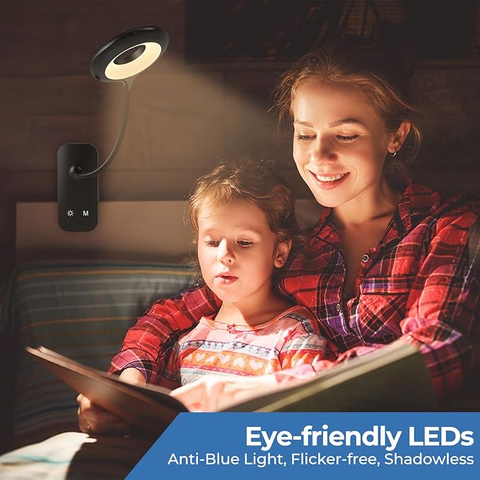 CUHIOY 2Pack Rechargeable Clip on Reading Light - Image 6