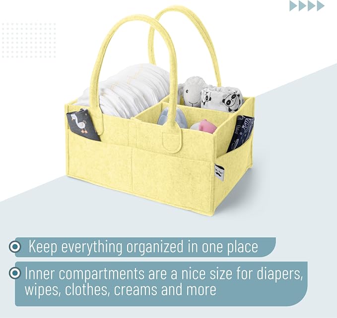 Mr. Pen- Baby Diaper Caddy Organizer, Lemon Glow | Nursery Storage Bin and Car - Image 4