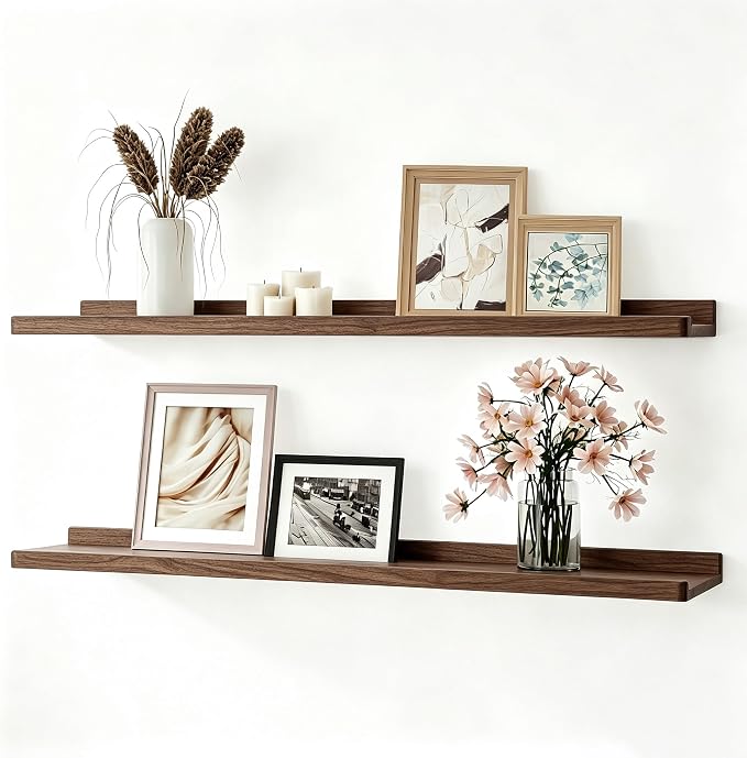 Walnut Floating Shelves for Wall Decor, 30 in Shelf by Unknown