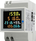 KETOTEK Single Phase Energy Meter Din Rail Electricity Usage Monitor AC 40-300V 100A Voltmeter Ammeter Watt Kwh Frequency Power Meter Built-in CT 110V