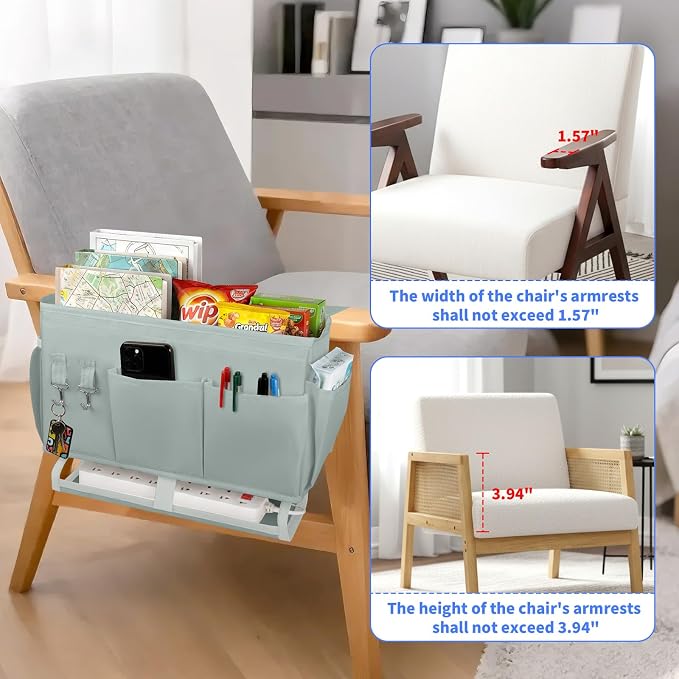 2Pcs Bedside Caddy for Dorm Bed Bedside Organizer, Bedside Storage - Image 4