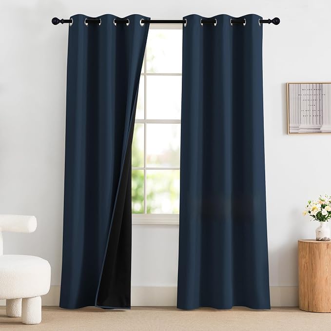 NICETOWN Farmhouse Curtains Thermal Insulated 100% Blackout Drapes Window by NICETOWN