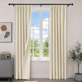Etherealveil Beige Pinch Pleated Blackout Curtains 2 Panels 40"x84" | Back Tabs by Etherealveil