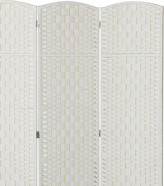 HOMCOM Room Divider 3-Panel, 6FT-Tall Folding Privacy Screen, Hand-Woven Design - Image 8