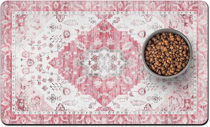 Pet Food Mats for Floor, Absorbent Dog Mat for Food and Water Dispenser Mat, Dog Food Mat Quick Dry Cat Food Mat Pet Supplies