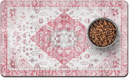 Pet Food Mats for Floor, Absorbent Dog Mat for Food and Water Dispenser Mat, Dog Food Mat Quick Dry Cat Food Mat Pet Supplies