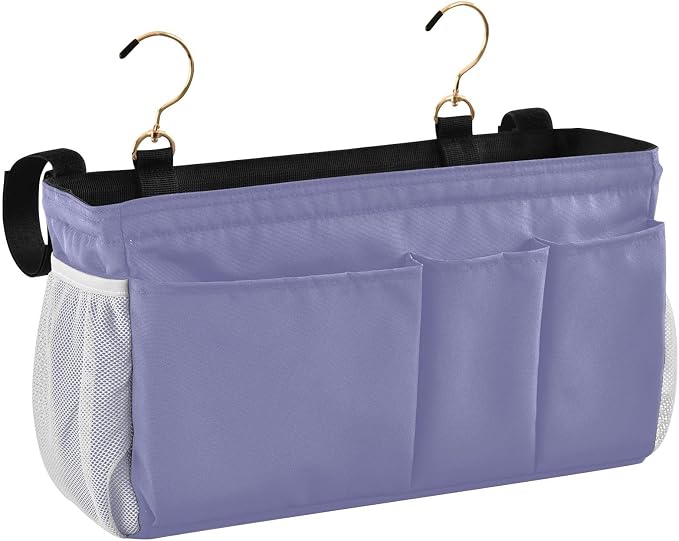 Purple Bedside Caddy Storage Bag Bedside Organizer by KOPIRIT