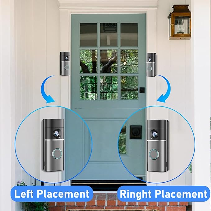 Pyfhy R/ing Doorbell Angle Mount Adjustable 35 to 55 Degree Compatible with Wired Doorbell Pro/Plus, Camera Door Mount Wedge Kit, Left/Right Universal Installation Corner Holder for Apartment Door