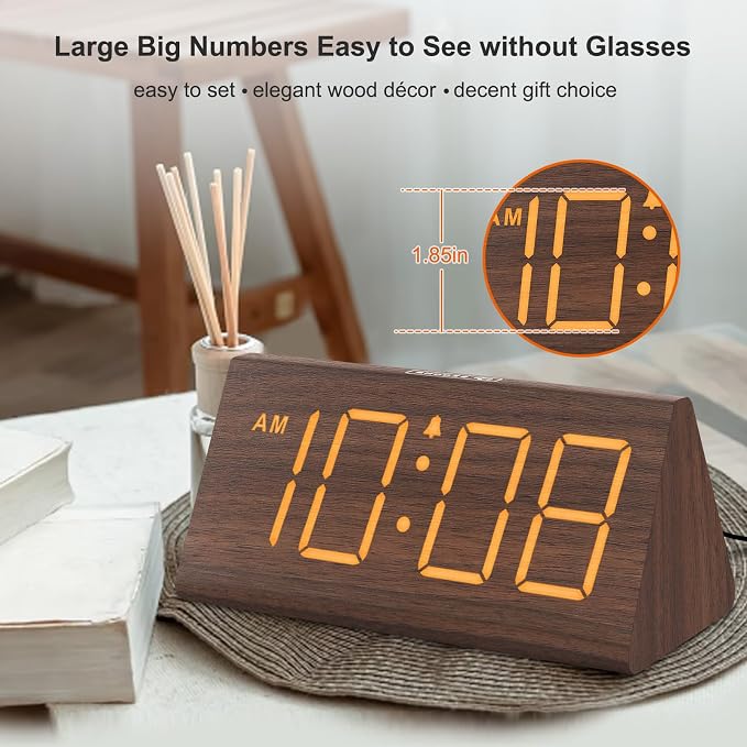 DreamSky Wooden Digital Alarm Clock - Image 2