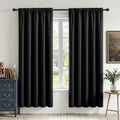 CUCRAF Black Blackout Curtains 63 inch Length 2 Panels Set, Rod Pocket Room by CUCRAF