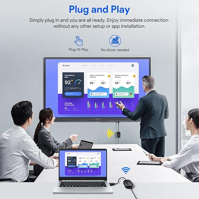 EDUP Wireless HDMI Transmitter and Receiver 4K Decode Input 1080P Output, Plug & Play, 165FT /50M Long Range Wireless HDMI Extender Low-Latency for Video/Audio to Monitor from PC/Projector/TV Box