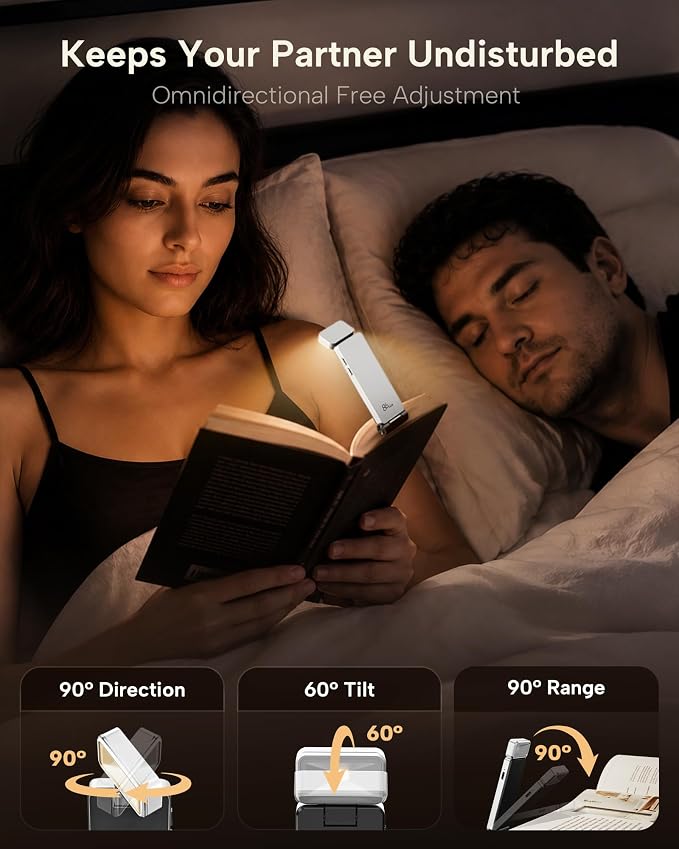 86lux Book Light, Rechargeable Clip-On LED Reading Light - Image 3