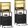 Nightstands Set of 2, Tall Night Stand & Bedside Table by Furnulem