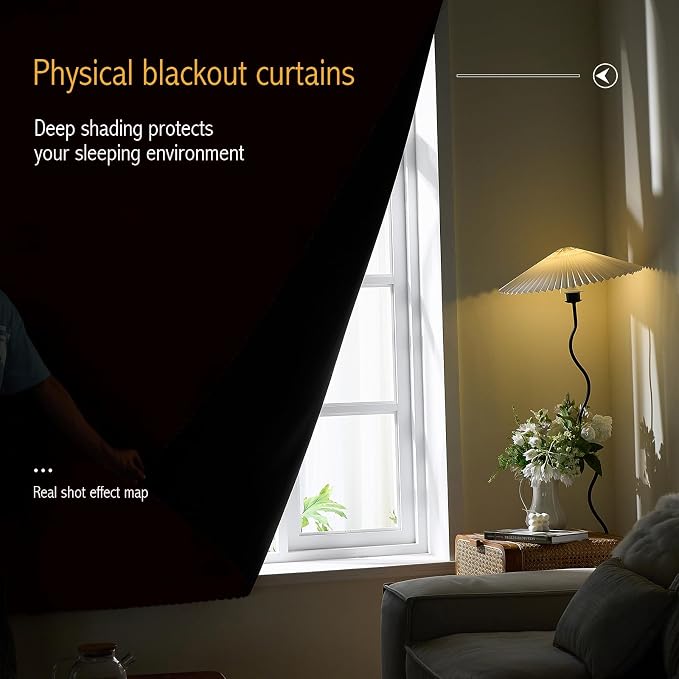 AJAZZ 100% Window Blinds Blackout Portable Black Out Curtains Adhesive Curtains - Image 2