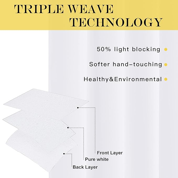 NICETOWN White Room Darkening Curtain 120 inches Long - Image 3