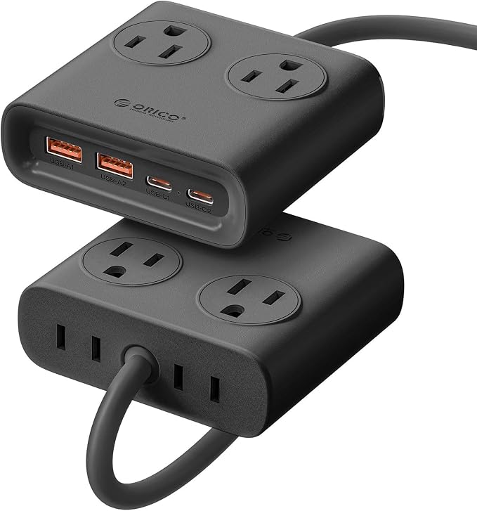 ORICO 25W GaN Power Strip with USB Ports, 8-in-1 Charging Station | with 4 AC by ORICO