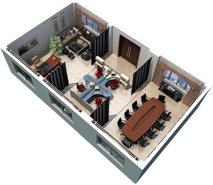 RYB HOME Room Divider Blackout Curtains, Portable Wind Proof Noise Reducing - Image 8