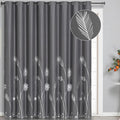 Curtain for Sliding Glass Door 100W x 96L Inch Silver Palm Tree Printed Curtain by ESTELARTEXTILER