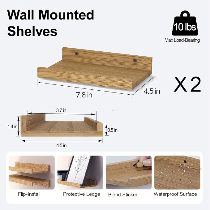 Small Oak Floating Shelves for Wall, Shelf - Image 3