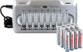 Tenergy TN145 8-Bay AA/AAA NiMH/NiCd Charger + 8xAA & 8xAAA Premium Batteries Combo
