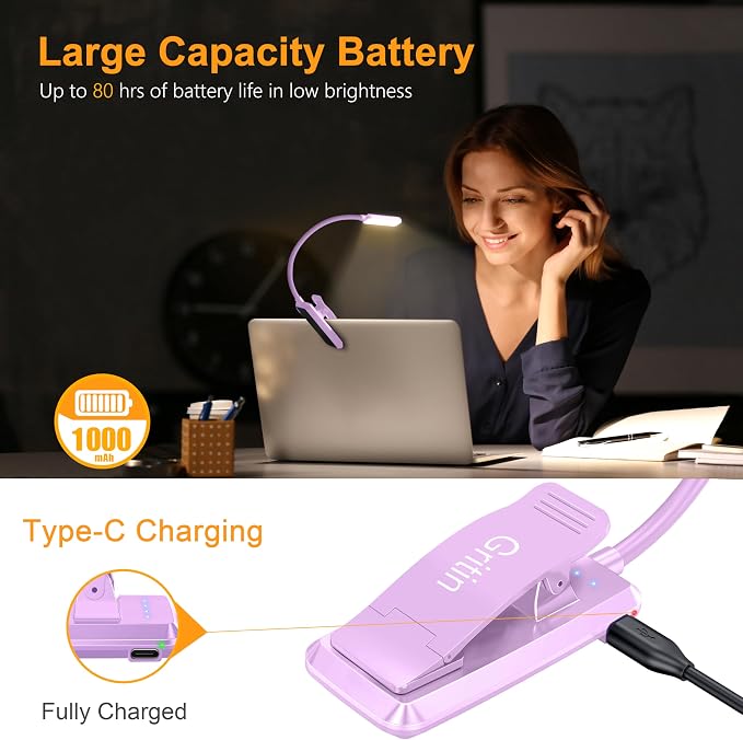 Gritin 9 LED Rechargeable Book Light - Image 4