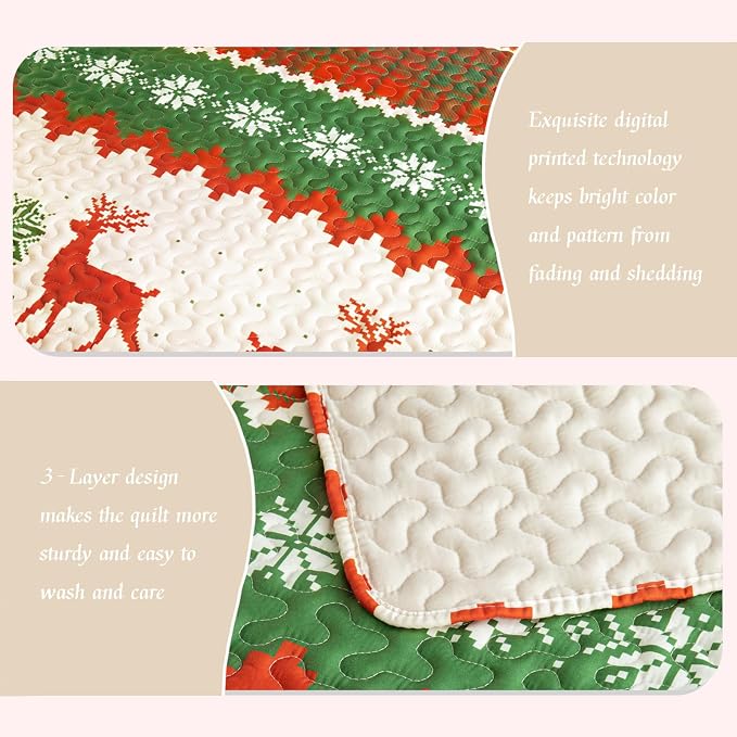 Whale Flotilla Patchwork Quilt King Size, Extra Soft Floral Bedspreads | Happy - Image 6