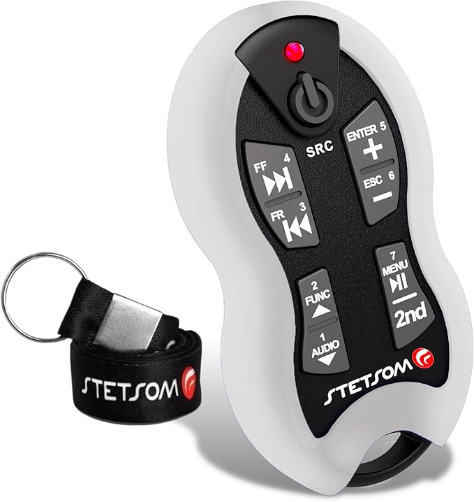 Stetsom SX2 - Universal Remote Control, Infrared, Long Range (1640 ft), 16 Functions, Learning Mode, Compatible with Car Audio Head Units, Home Devices and Video Equipment
