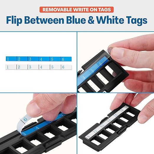 Everest 24 Port Keystone Patch Panel (4-Pack) - Removable 6-Port Panels - Use with Slim Profile Keystones ONLY (Wider Jacks May not fit Side by Side) - with Adjustable Rear Cable Management Bar