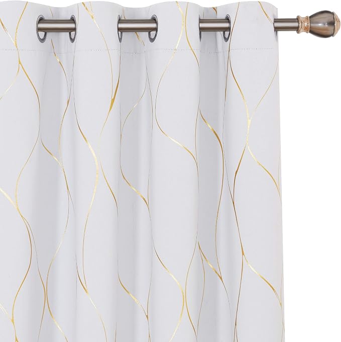 Deconovo Curtains for Living Room, Pattern Blackout Curtains 108 Inch Long | by Unknown