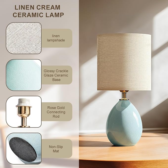 18.5" Table Lamp Set of 2 for Living Room Bedroom, Bedside Lamps for Night - Image 4