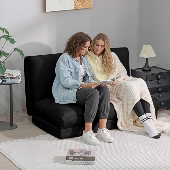 Cvortll 4-in-1 Folding Sofa Bed, Memory Foam Bean Bag Chair, Large Convertible by Cvortll