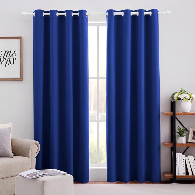 HOMEIDEAS Blackout Curtains for Bedroom 52 X 96 Inch Long 2 Panels Set Royal by HOMEIDEAS